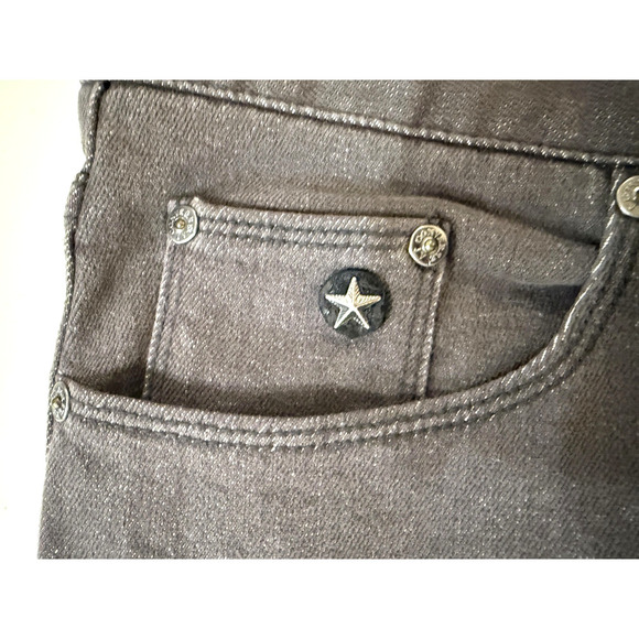 Converse Jeans Mens 36 Gray Chuck Slim Denim 5 Pocket Slim Fit Star Rivet Twill - Picture 4 of 9